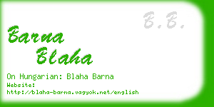 barna blaha business card